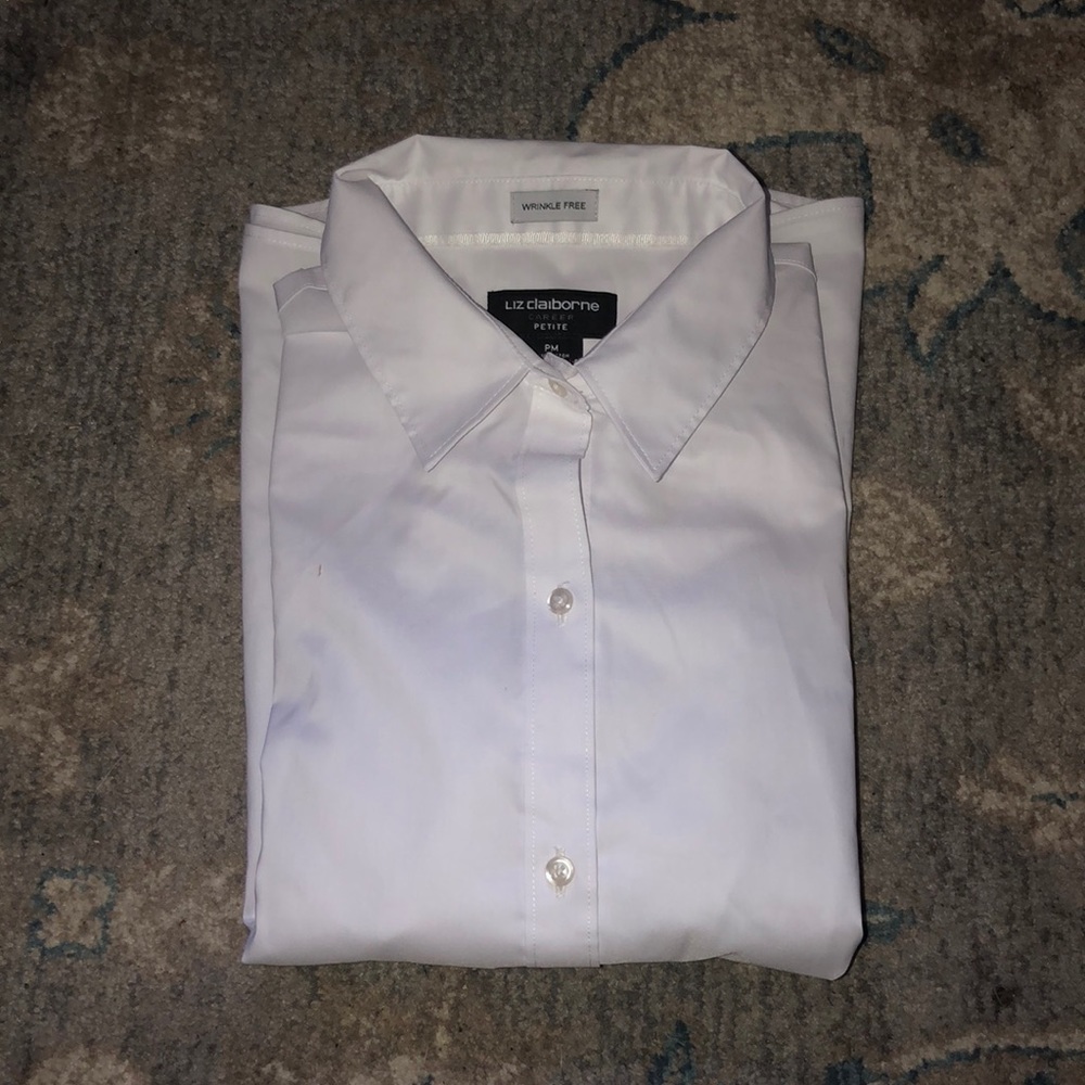 Petite Liz Claiborne white button down